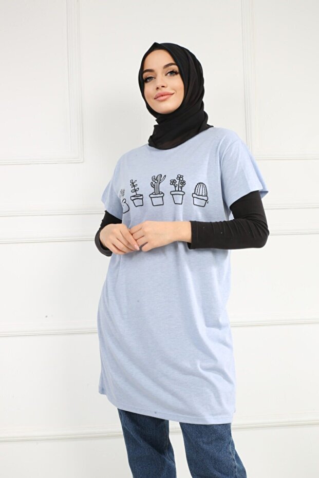 Kaktüs Baskılı Tunik - 1