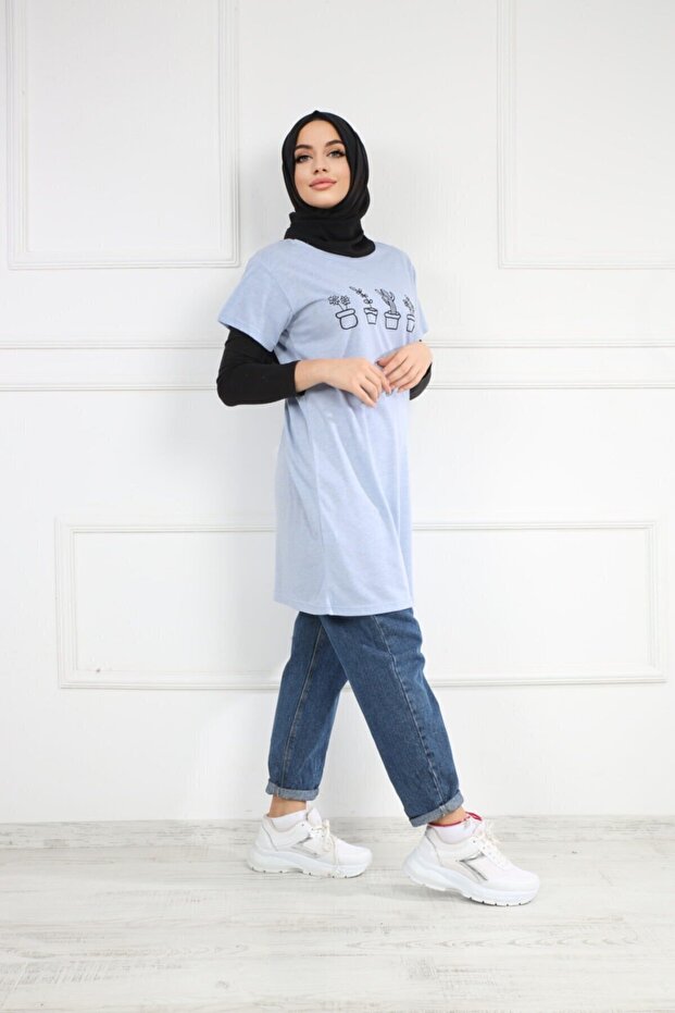 Kaktüs Baskılı Tunik - 4