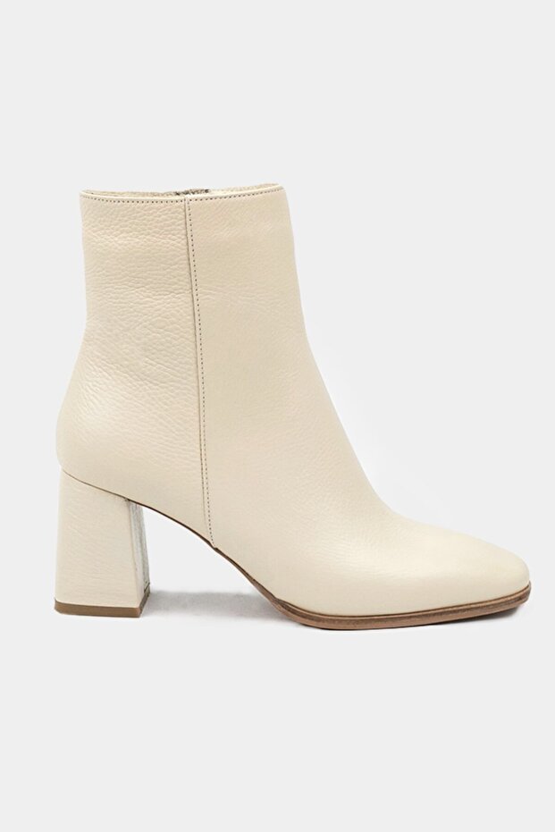 Kadın Bej Deri Bot - 1