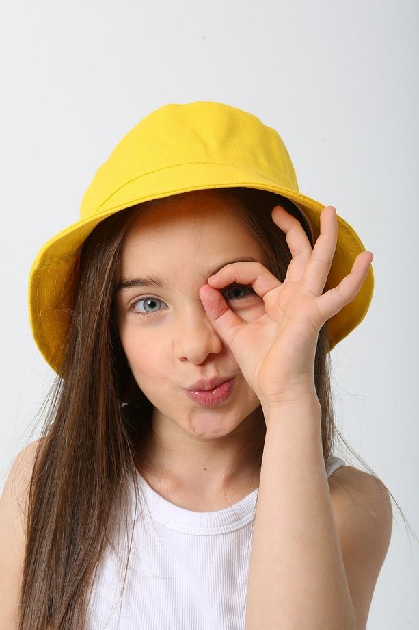Sarı Unisex Bucket Çocuk Şapka - 3
