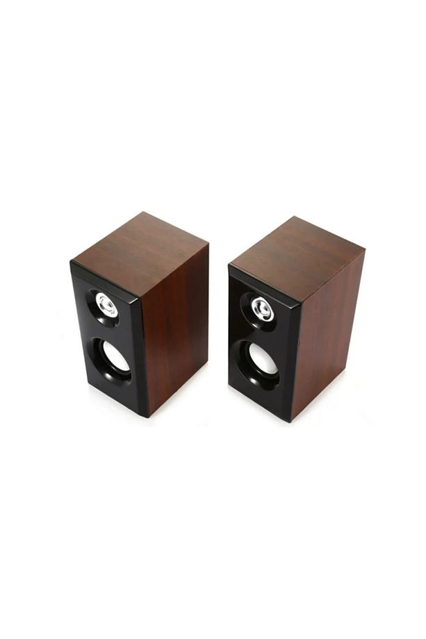 C-8003 Usb Ahşap Desen Pc Hoparlör Subwoofer Ses Sistemi 2.0 - 3
