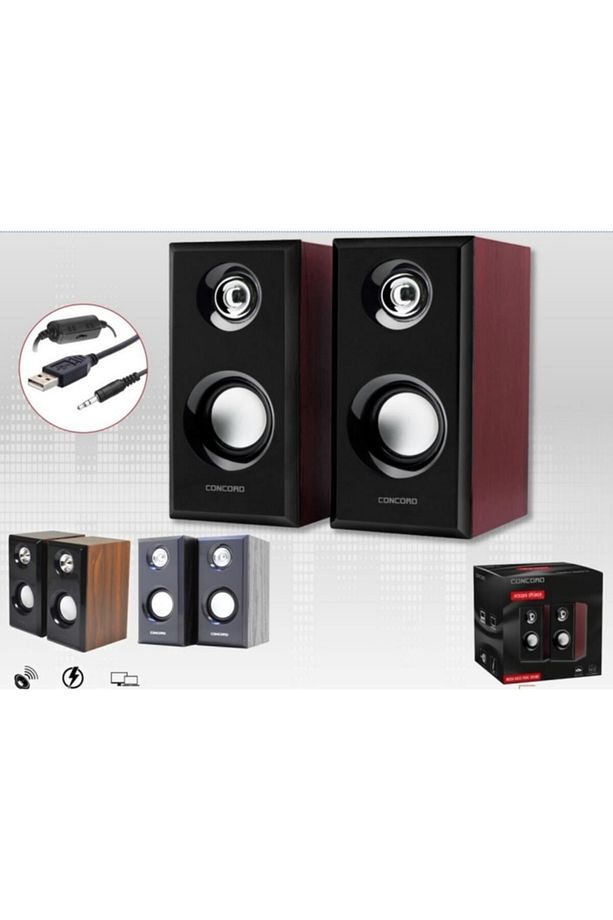 C-8003 Usb Ahşap Desen Pc Hoparlör Subwoofer Ses Sistemi 2.0 - 6