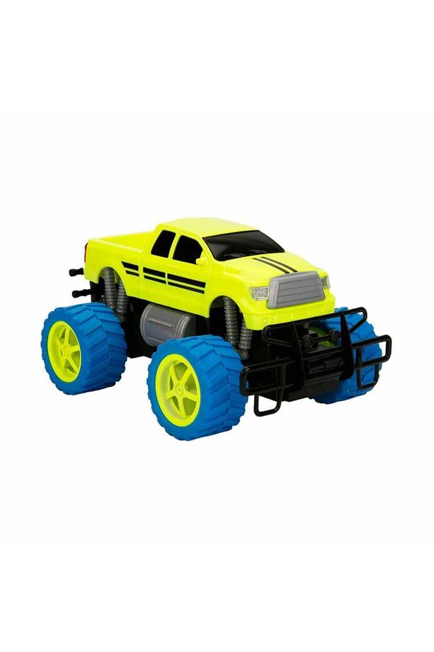 1:18 Uzaktan Kumandalı Neon Jumbo Weels Usb Şarjlı Araba 26 Cm. - Sarı Pickup - 2