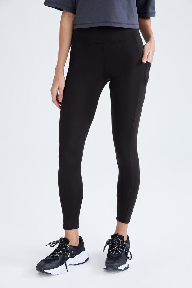 Fit Yüksek Bel Sporcu Tayt - 5