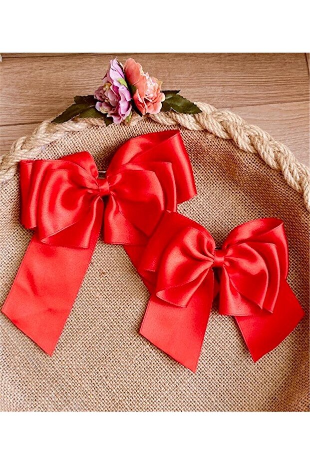 Mother Daughter Satin Bow Automatic Buckle Set