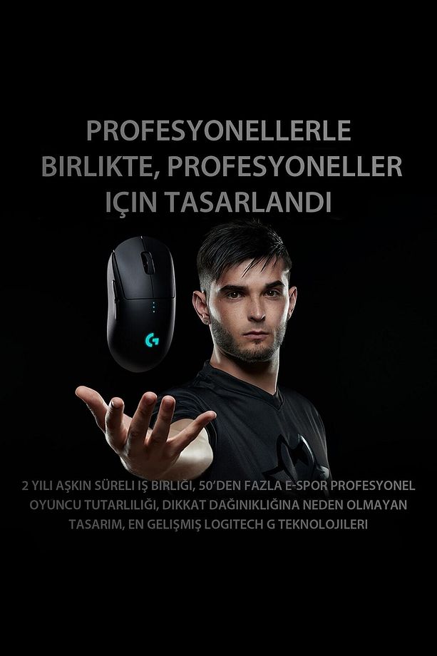 G Pro Hero Wireless Sensör Kablosuz Oyuncu Mouse Siyah Lightspeed - 2
