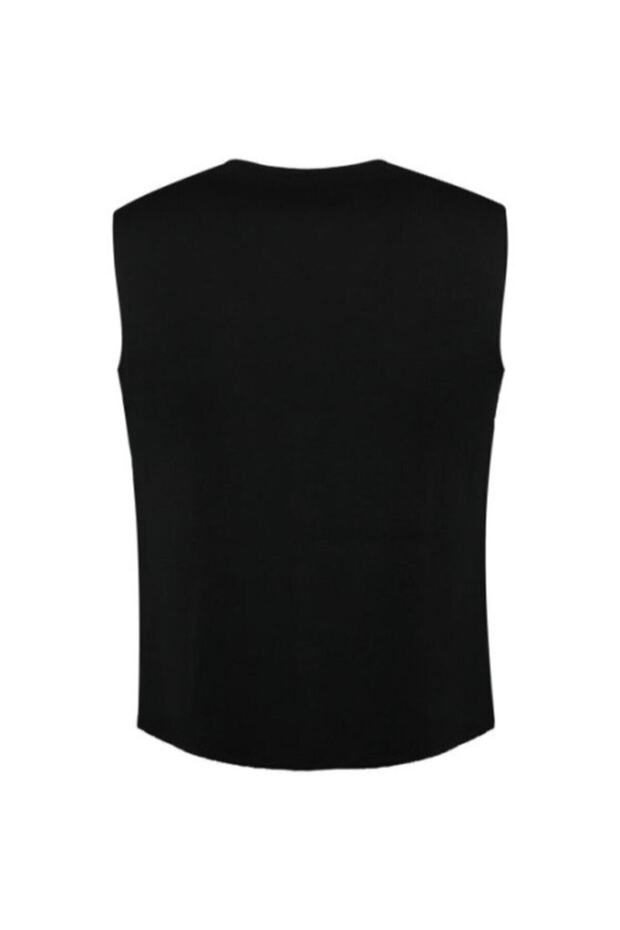 Erkek Siyah Premium Triko Yelek - 2