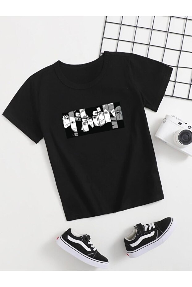 Black Naruto Anime Kids T-shirt