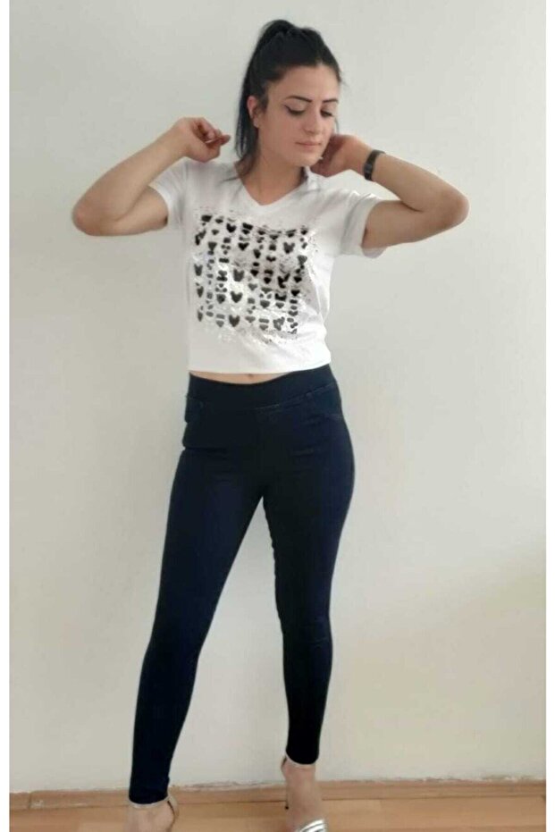 Women's High Waist Elastic Waist Jeans