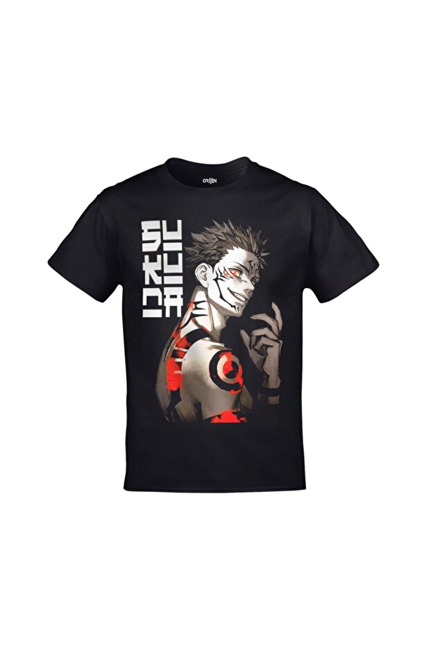 Jujutsu Kaisen Sukuna Printed Unisex Black Tshirt