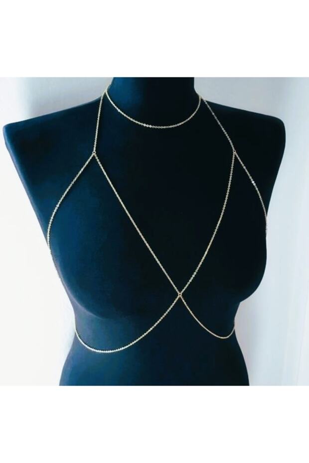 Choker Bra Body Chain Silver - 1