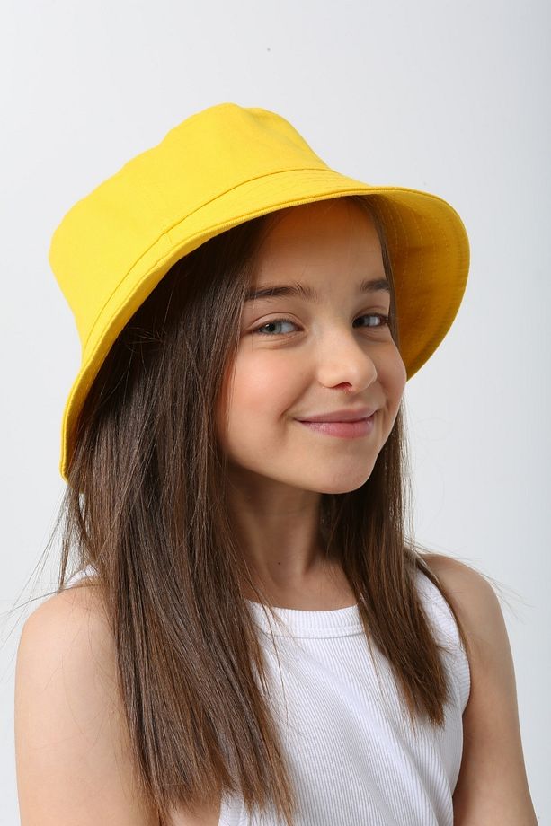 Sarı Unisex Bucket Çocuk Şapka - 4