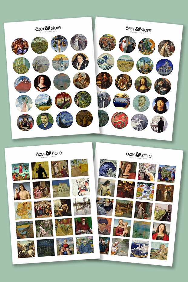 80 Pieces Famous Paintings and Distinguished Works Themed Decorative Sticker Adhesive Set