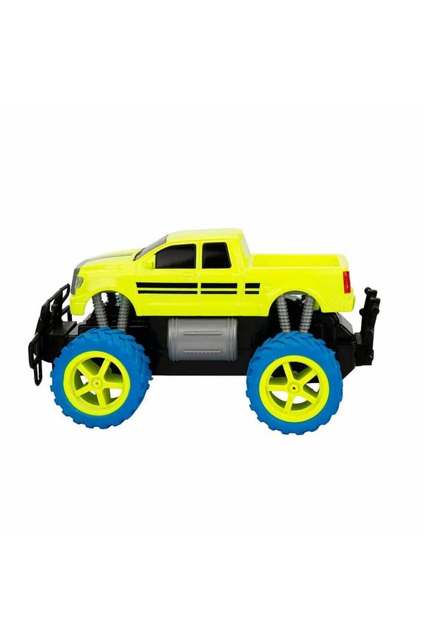 1:18 Uzaktan Kumandalı Neon Jumbo Weels Usb Şarjlı Araba 26 Cm. - Sarı Pickup - 3