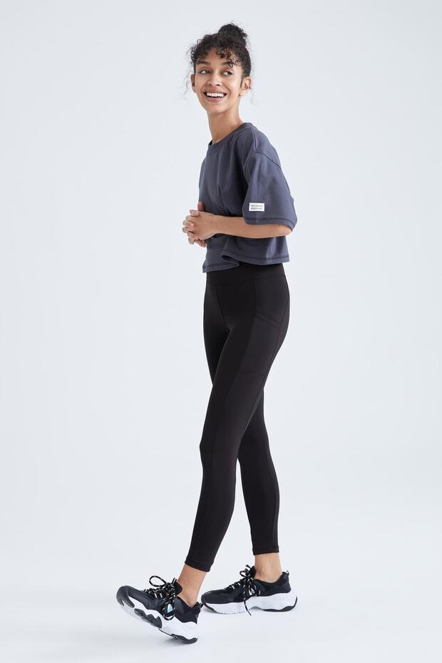 Fit Yüksek Bel Sporcu Tayt - 3