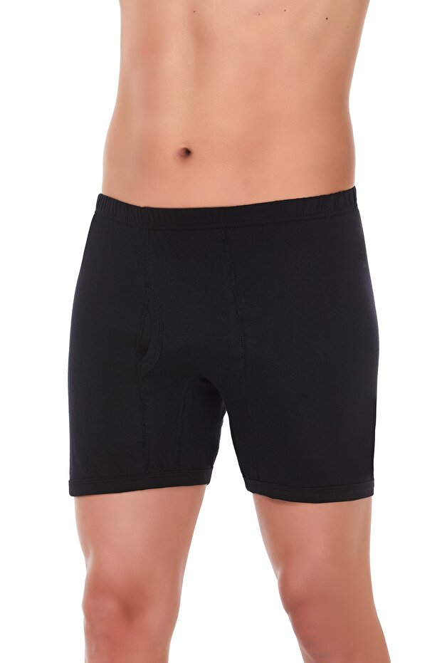 Men's Black 6-Pack 100% Cotton Single Jersey Cuffed Boxers