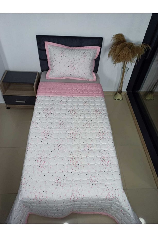 Çift Taraflı Kullanımlı Pembe Samanyolu Kapitone Yatak Örtüsü Takımı - 3