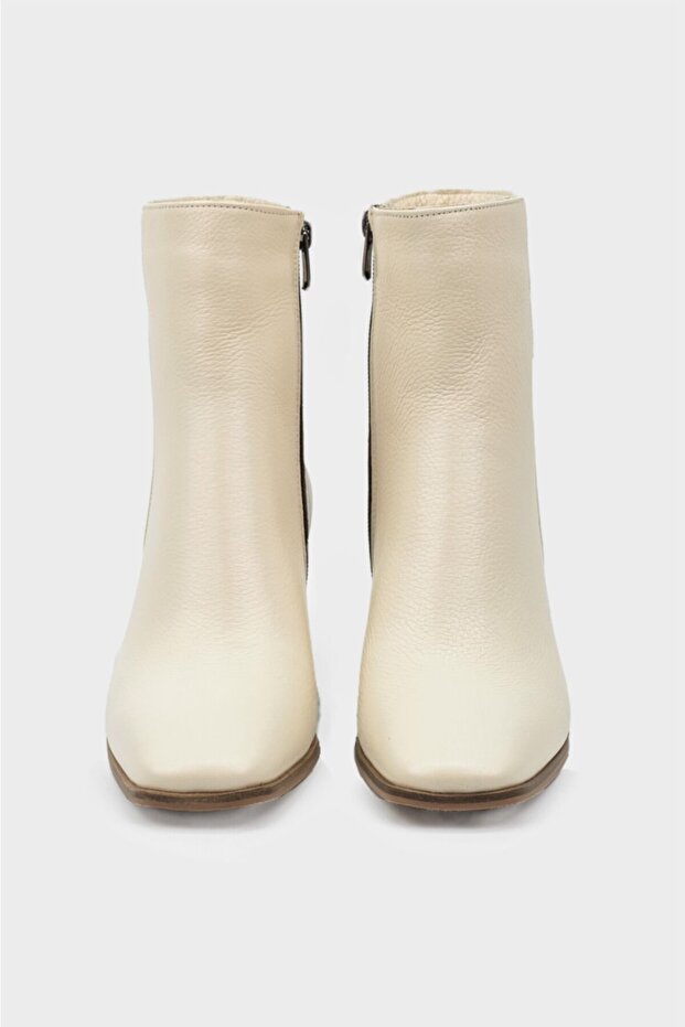 Kadın Bej Deri Bot - 2