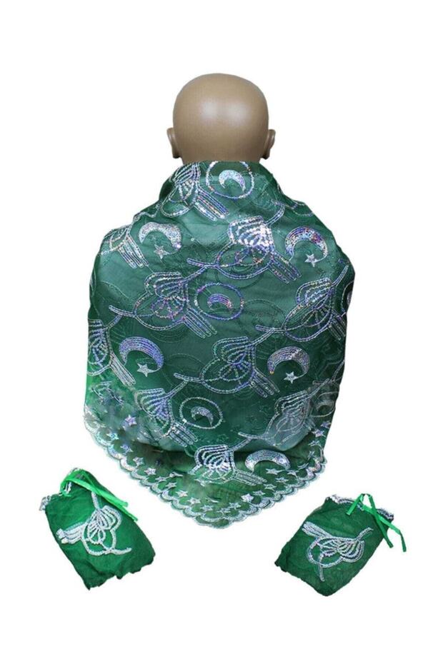 Green Ottoman Lure Groom Sadıç Henna Cover Henna Veil 2 Gloves