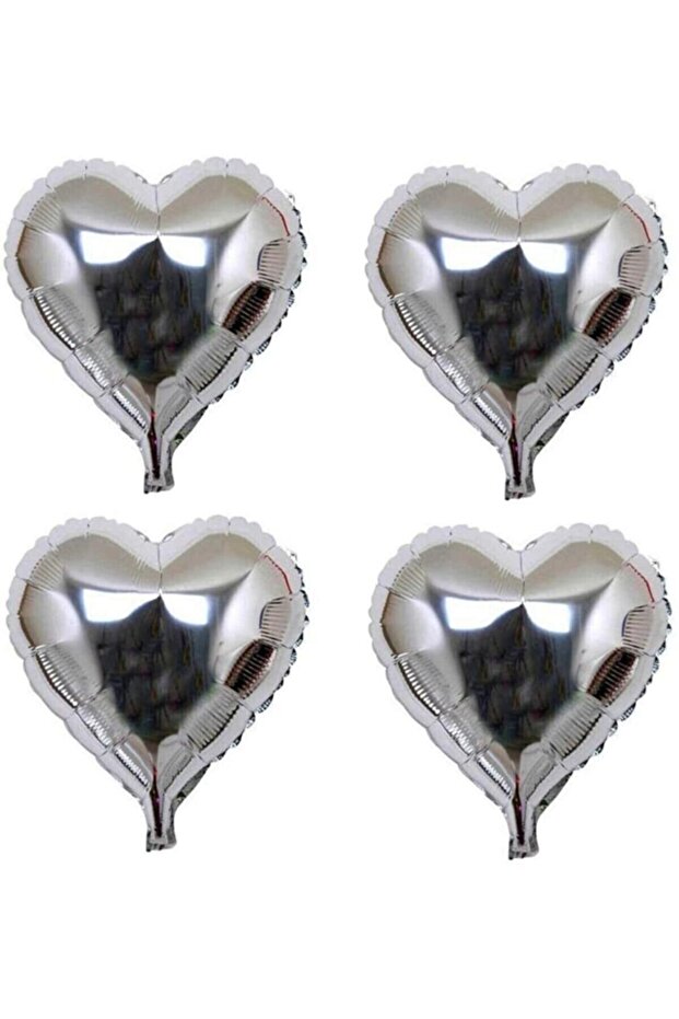 Best Silver Heart Foil Balloon Set 5 Pieces 25 cm