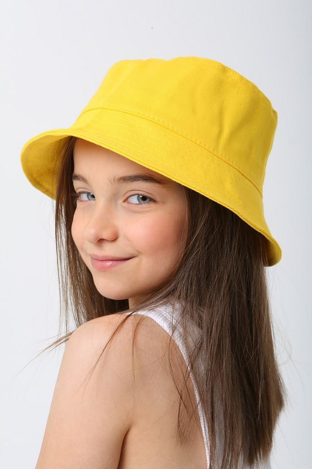 Sarı Unisex Bucket Çocuk Şapka - 2
