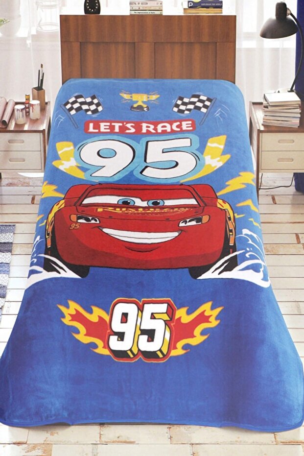 Cars Race Licensed Single Blanket - Blue