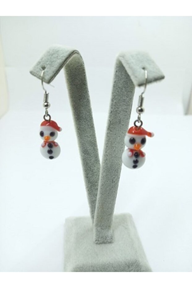 Murano Glass Snowman Earrings
