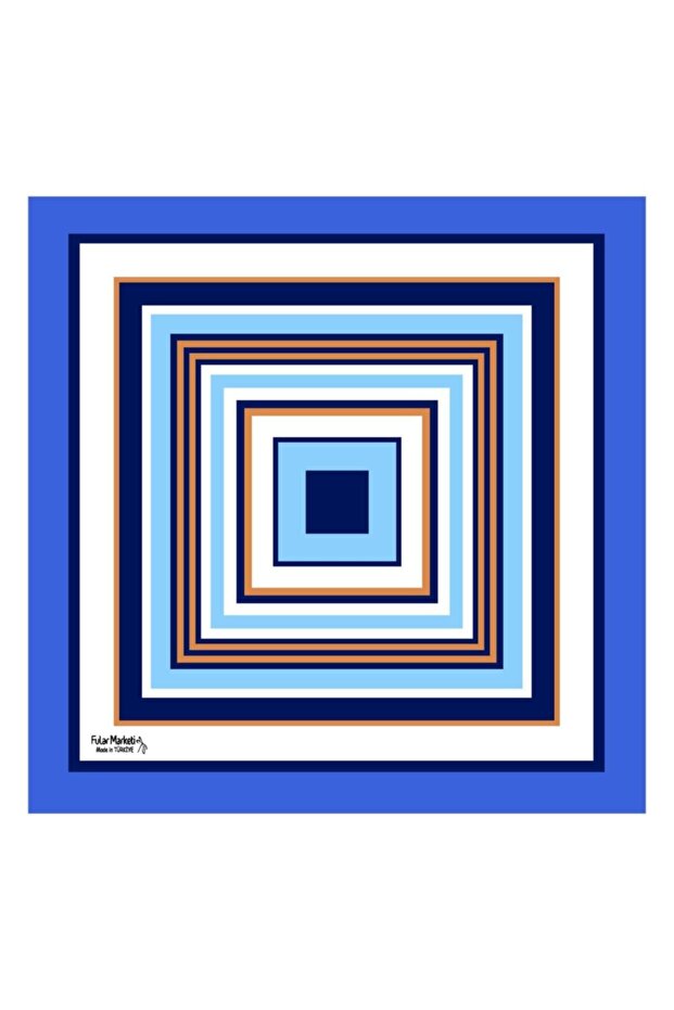 60*60 Cm Section Silk Hypnosis Lines Scarf 1st Quality
