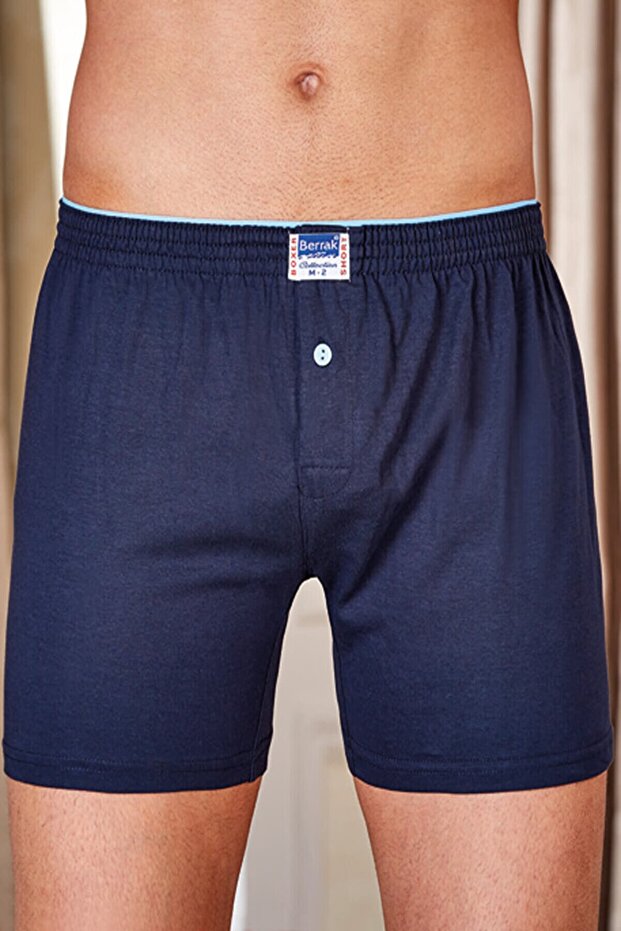 Men's Clear Navy Blue Buttoned Boxer