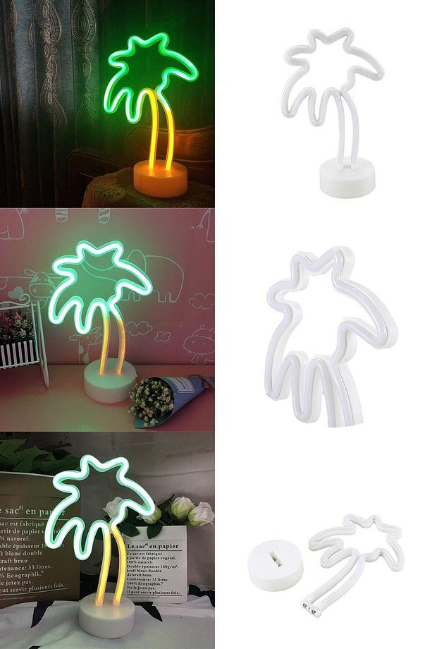 Dekoratif Palmiye Ağacı Tasarımlı Neon Led Masa Ve Gece Lambası - 2