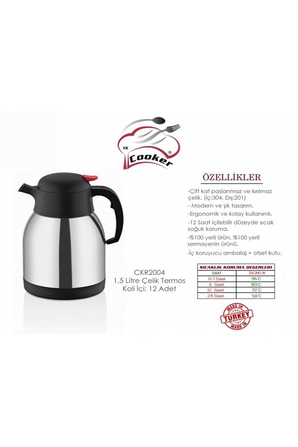 1,5 Litre Çelik Termos Çay Termosu Su Termosu Termos - 2