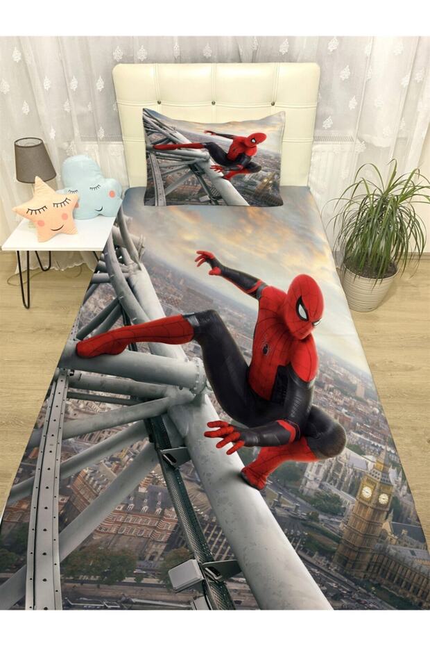 مفرش سرير ووسادة بتصميم عنكبوت 16 - 1