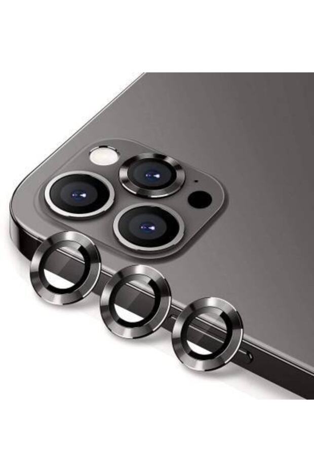 3-Pack Camera Lens Protector with Metal Frame Compatible with iPhone 13 Pro Max