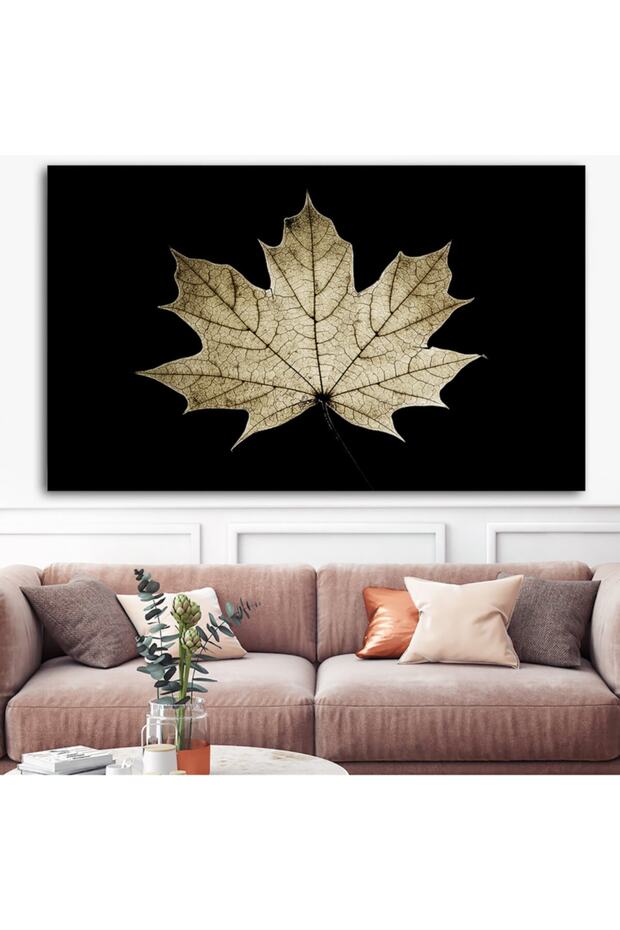 Dev Boyut Çınar Yaprağı Kanvas Tablo - 1