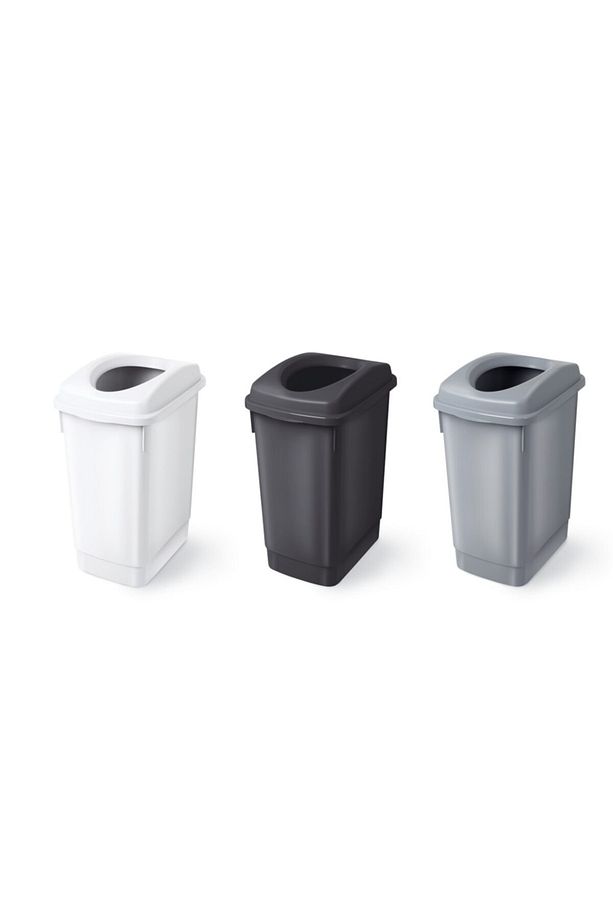 Banyo Çöp Kovası 27 Litre Atık Kutusu Cafe Otel Çöp Kovası Geri Dönüşüm Kutusu 27 Litre 3 Adet - 1