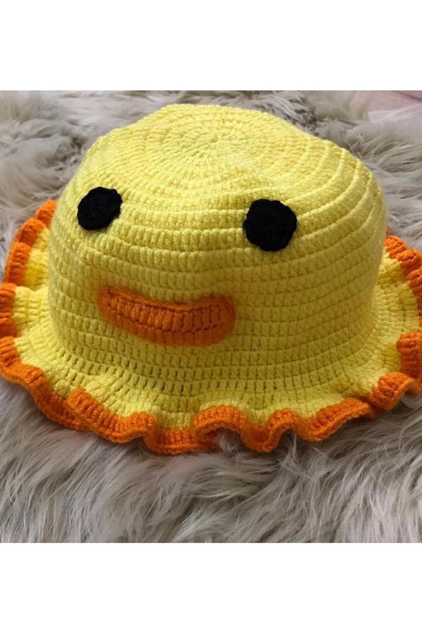 Örgü Şapka El Işi Şapka Kadın / Erkek Bucket Crochet Civciv Şapka - 1