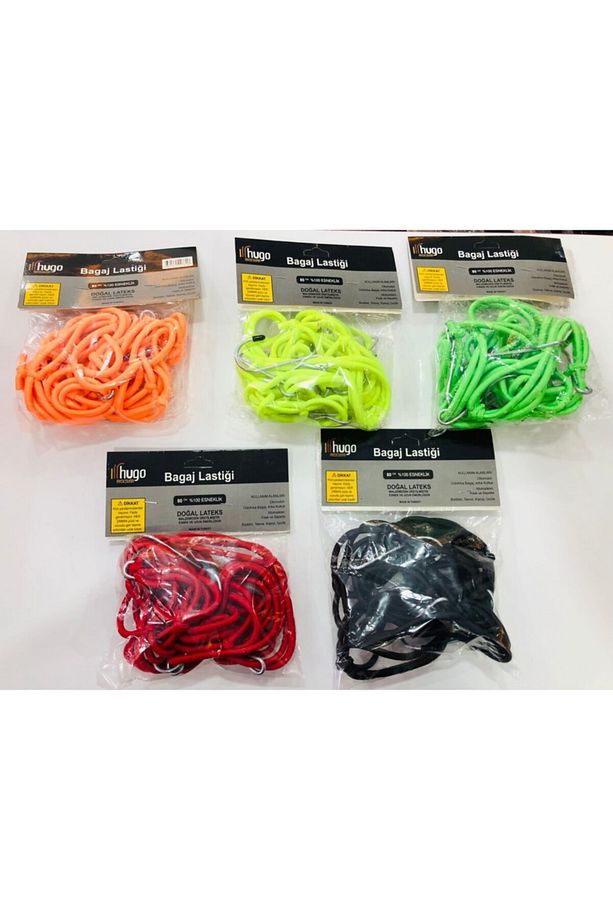 File Bagaj Lastiği Sarı 6 Kancalı Kask Filesi 80 Cm - 3