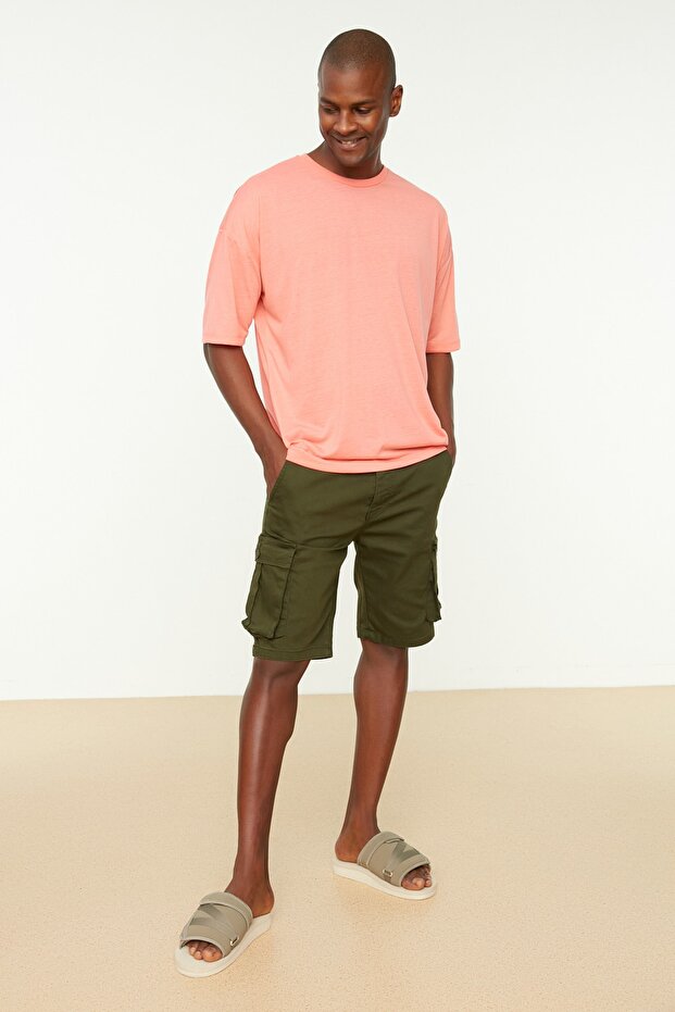 Haki Kargo Cepli Gabardin Şort & Bermuda TMNSS20SR0177 - 3