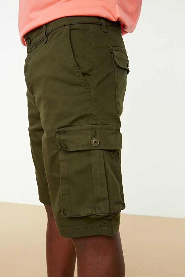 Haki Kargo Cepli Gabardin Şort & Bermuda TMNSS20SR0177 - 1