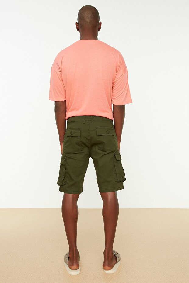 Haki Kargo Cepli Gabardin Şort & Bermuda TMNSS20SR0177 - 5