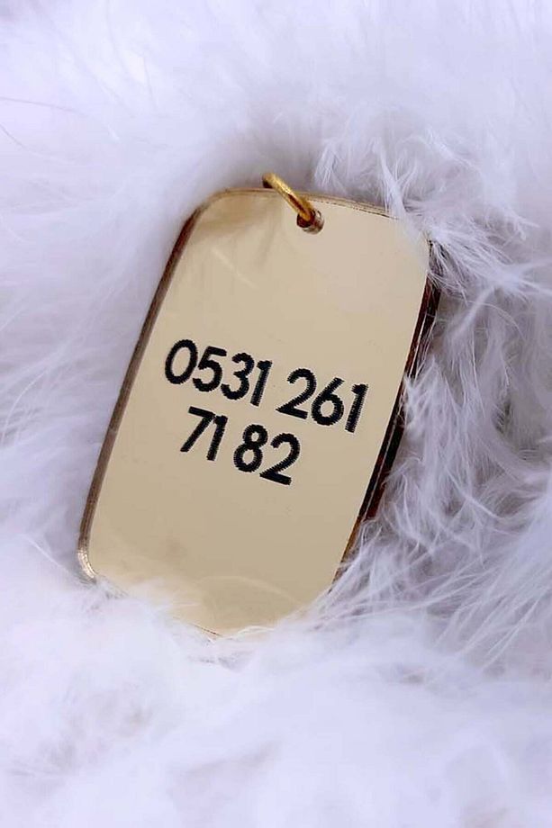 Evcil Hayvan Isimlikleri Künyeleri Trend Kedi Köpek Tarz Künye Can Dostlarımıza Gold Künye Isimlik - 1
