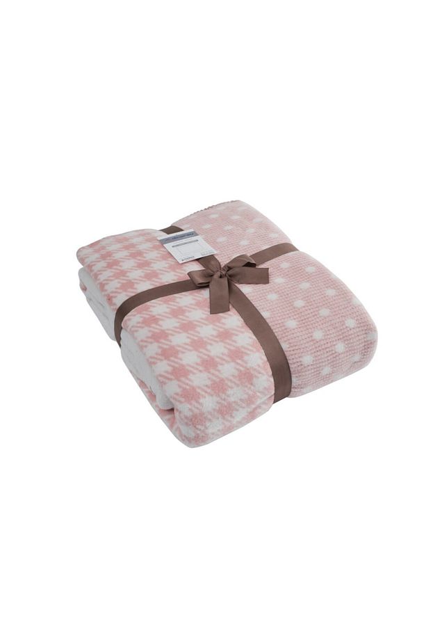 Çift Kişilik Pamuklu Çift Taraflı Battaniye 200x220 Rita Pembe - 4