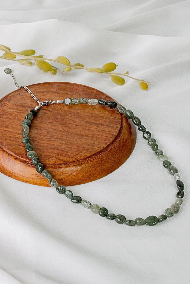 Green Rutil Quartz Stone Women's Necklace