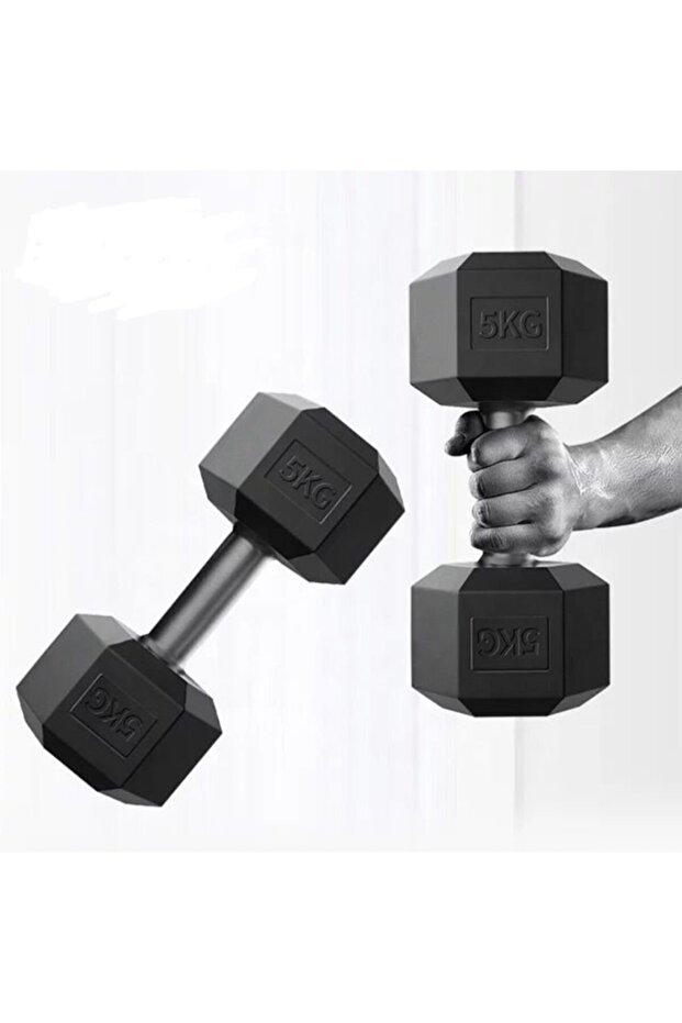 Plastik Köşeli Dambıl Set - Dumbbell Set 2x3 Kg - 2