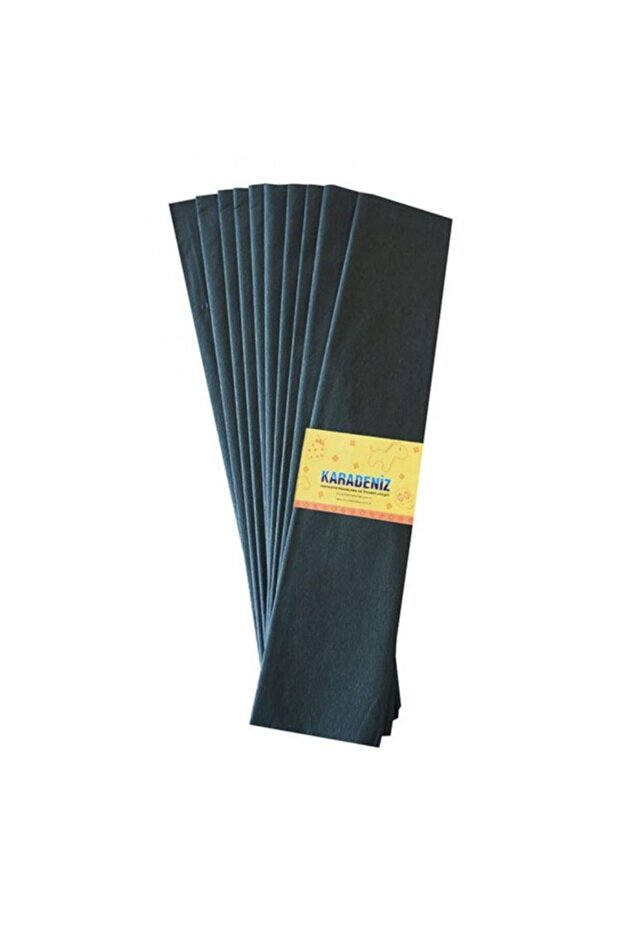 Luxury Crepe Paper (50x200 cm) 10-Pack Black