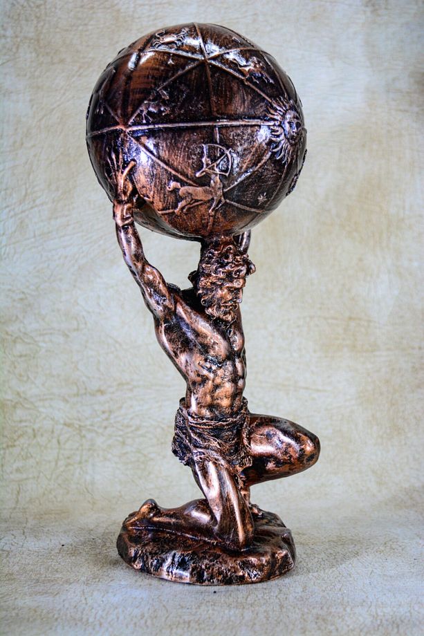 Yunan Tanrısı Atlas Büyük Boy Bronz Heykel Biblo - 2
