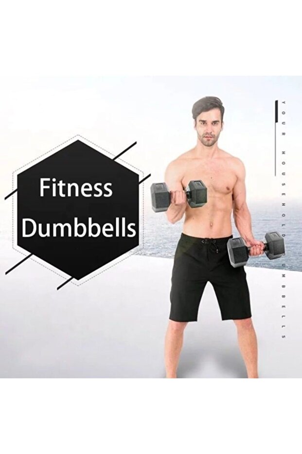 Plastik Köşeli Dambıl Set - Dumbbell Set 2x3 Kg - 1