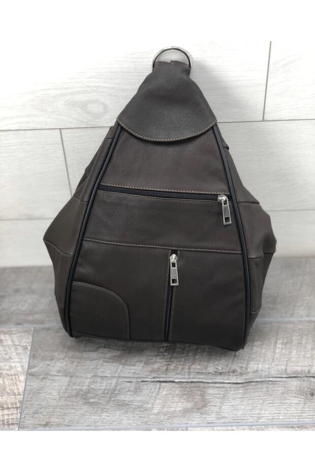 Genuine Leather Brown Backpack. 26*36*15cm