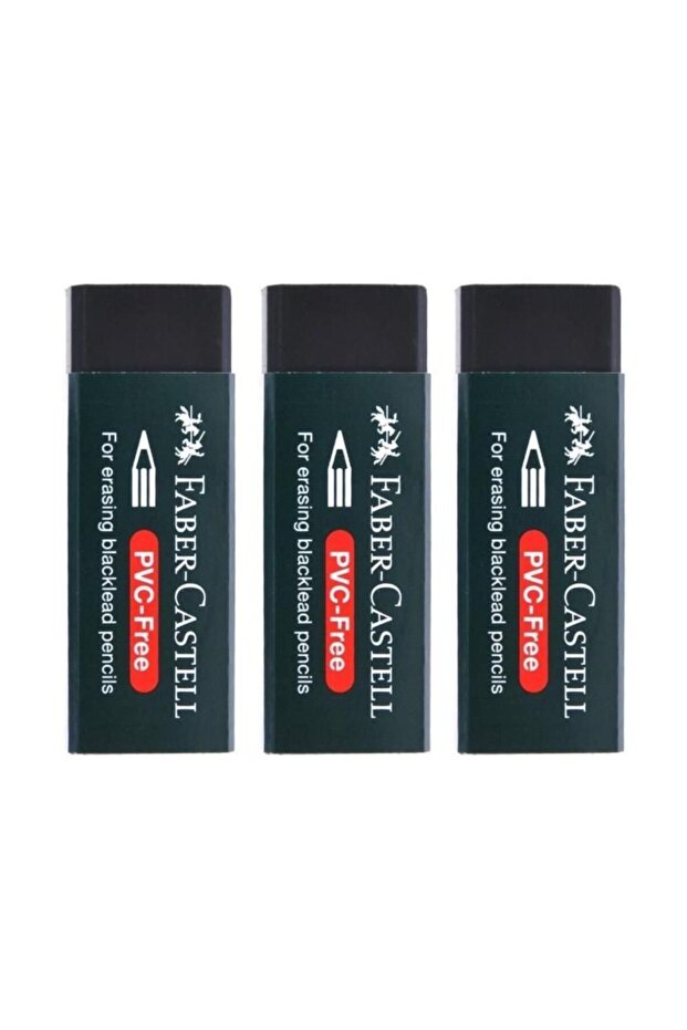 Pvc Free No:20 Large Size Black Eraser (3 Pieces)
