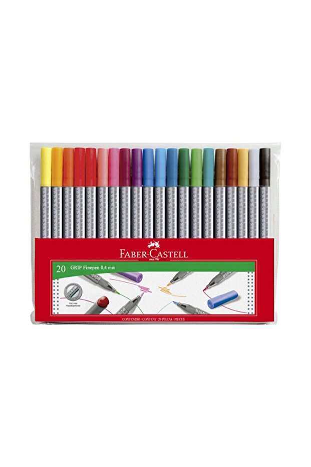Faber-Castell Grip 20 Colors Finepen Felted Pen Set